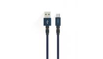 Premium kabelis USB - Type C (mėlynas, 1.1m)