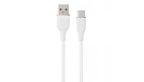 Silikoninis kabelis USB Type-A - Type-C (baltas, 3m)