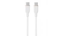 Silikoninis kabelis USB Type-C - Type-C, 100W (baltas, 1m)