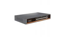 PoE šakotuvas 100Mbps 16portų +2G uplink